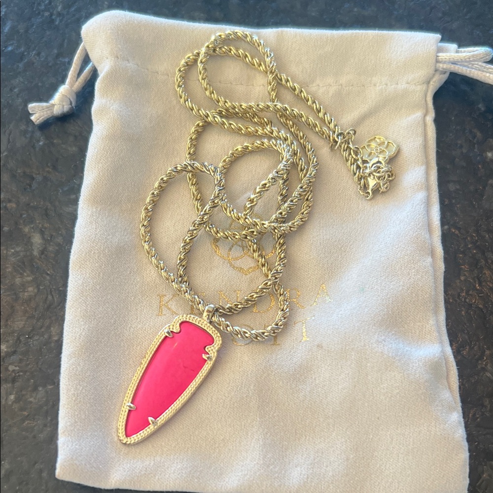 Kendra Scott Pink and Gold Necklace